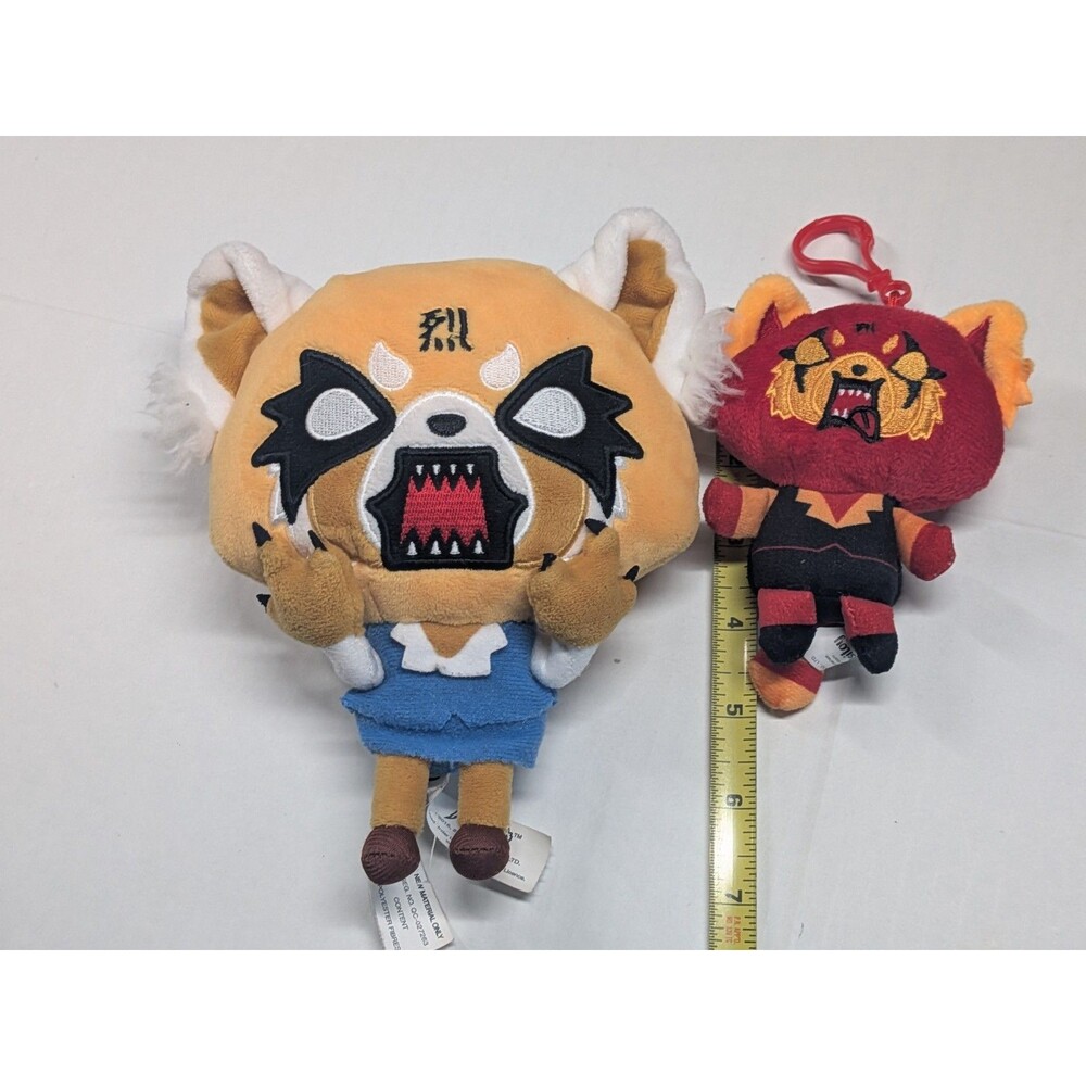 Sanrio Aggretsuko Rage Plush Retsuko Happy Angry Red Keyring - Picture 2 of 5